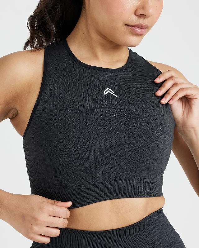 Classic Seamless 2.0 Crop Top | Coal Marl