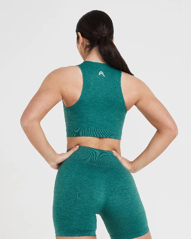 Classic Seamless 2.0 Crop Top | Mineral Green Marl