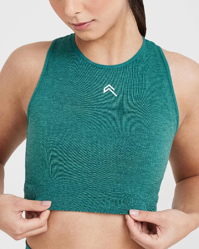 Classic Seamless 2.0 Crop Top | Mineral Green Marl