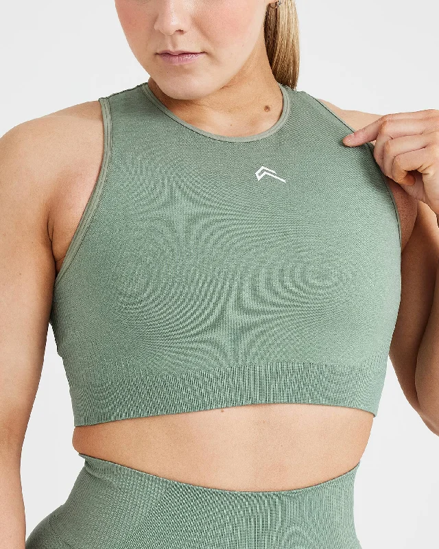 Classic Seamless 2.0 Crop Top | Sage Marl