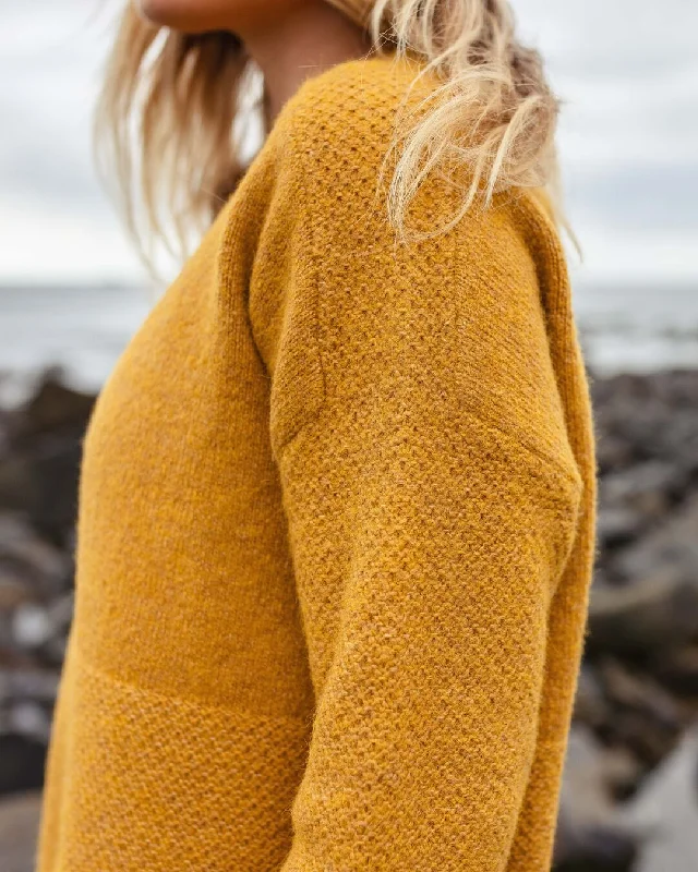 Cove Recycled Knitted Jumper - Amber Gold