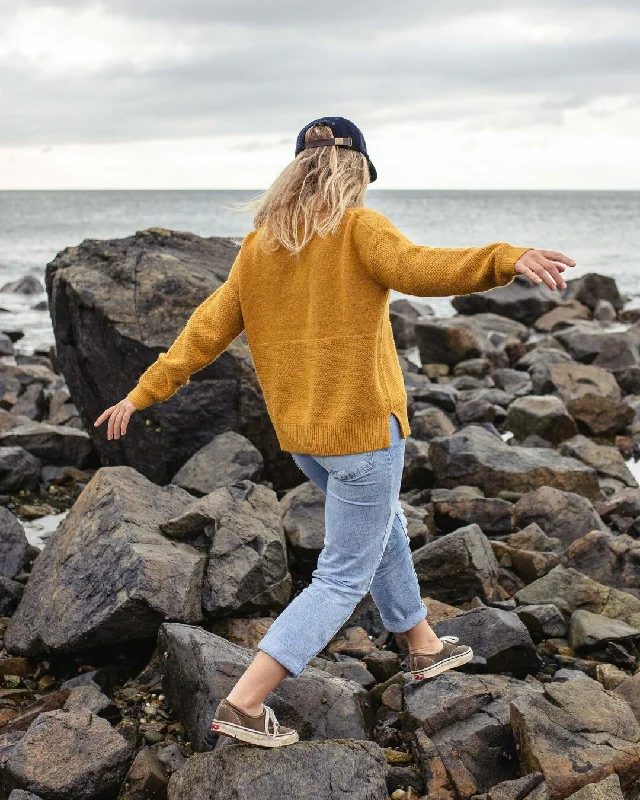 Cove Recycled Knitted Jumper - Amber Gold