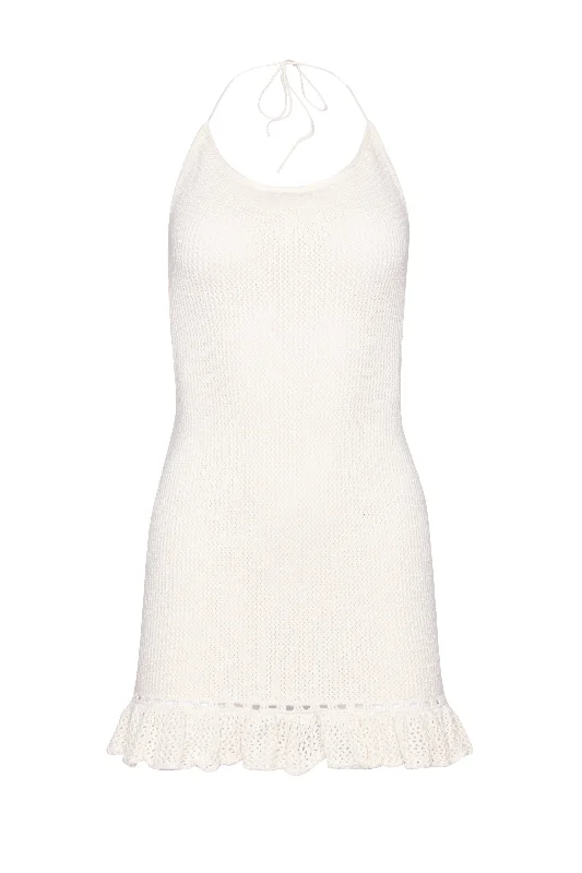 Crochet Halter Mini Dress