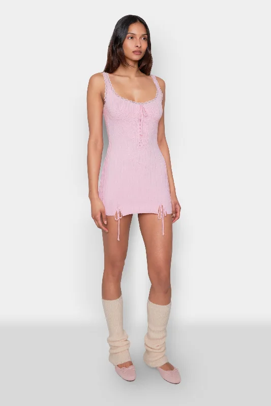 Dainty Lace Knit Mini Dress