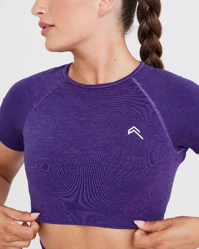 Effortless Seamless Short Sleeve Crop Top | Amethyst