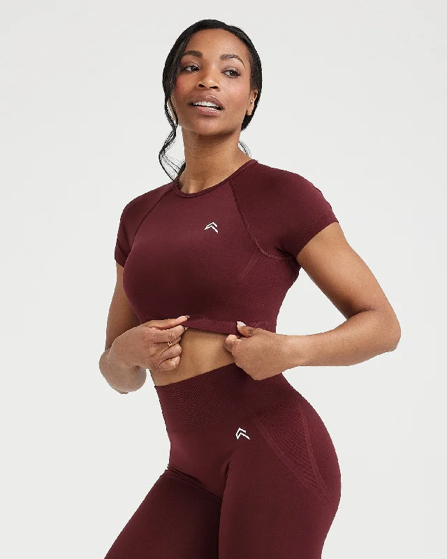 Effortless Seamless Short Sleeve Crop Top | Rosewood