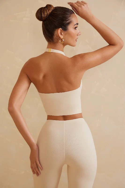 Halter Neck Crop Top in Ivory