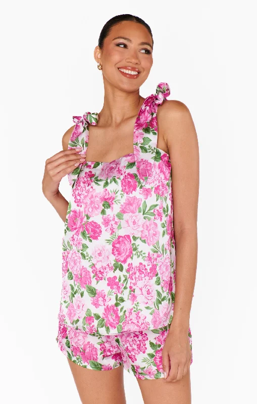 Makeup Tank ~ Cottage Floral Pink