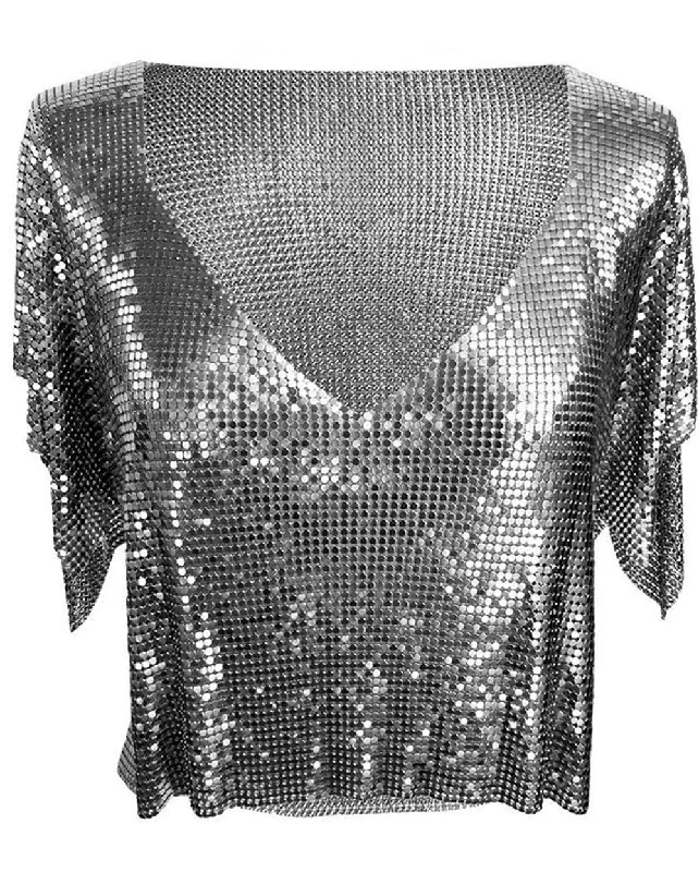 NOVANCE YX1376 Sequin Vintage Party Glitter Metal womens summer clothing tank tops for women woman tops fashionable blouse