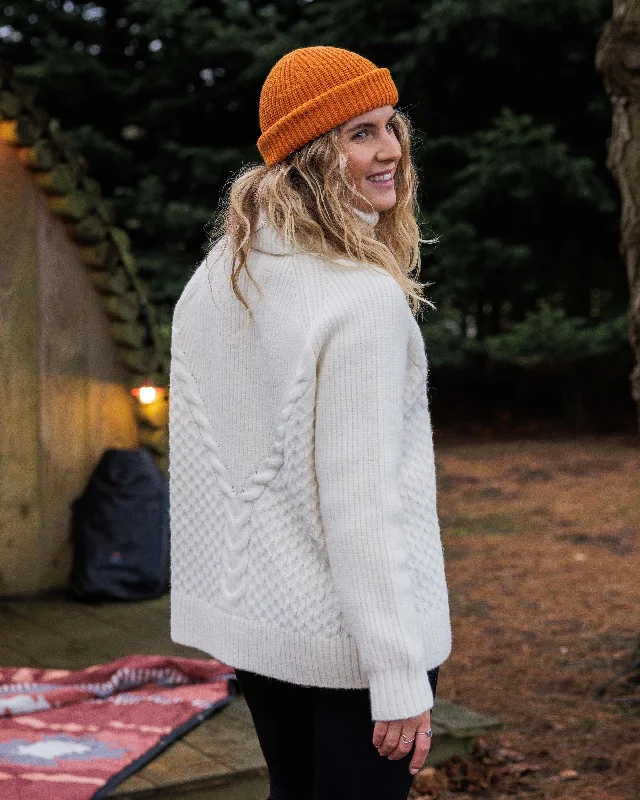 Snuggle Recycled Knitted Polo Neck - Off White