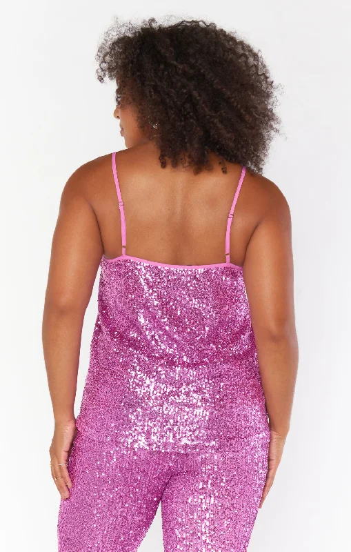 Spotlight Tank ~ Magenta Sequins