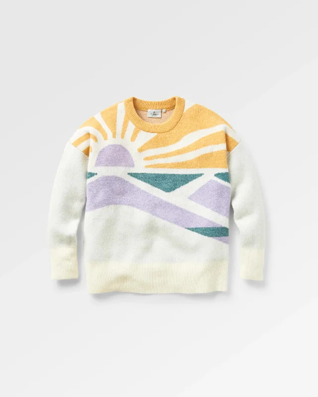 Sunsets Recycled Oversized Knitted Jumper - Marshmallow