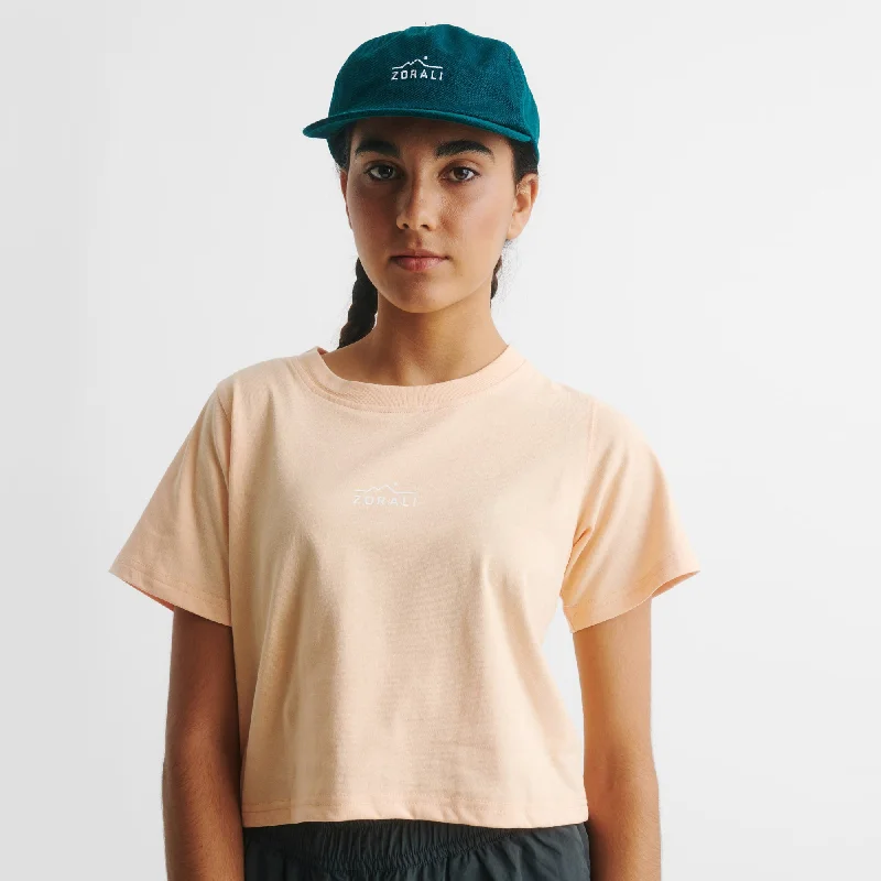 Womens Cropped Logo Tee Peach